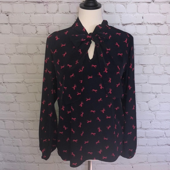 Anthropologie Tops - Anthropologie Everly horse print tie top